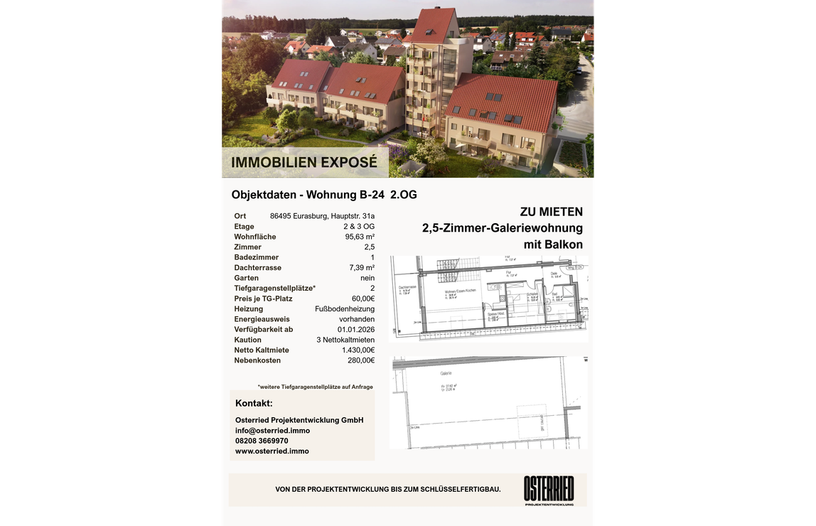 Exposé B-24 2.OG 2,5-Zimmer-Galeriewohnung mit Balkon