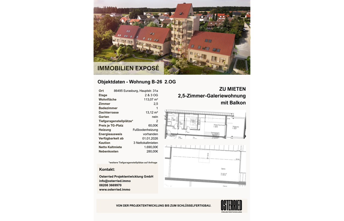 Exposé B-26 2.OG 2,5-Zimmer-Galeriewohnung mit Balkon