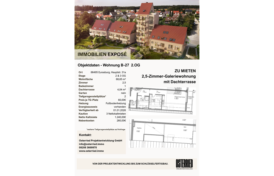 Exposé B-27 2.OG 2,5-Zimmer-Galeriewohnung mit Dachterrasse
